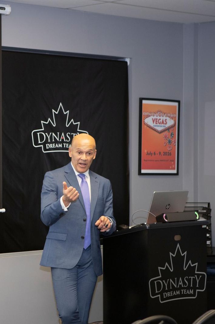 Darren speaking during a professional presentation